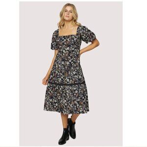 Lost + Wander Under The Starts Midi Dress	Black Off White